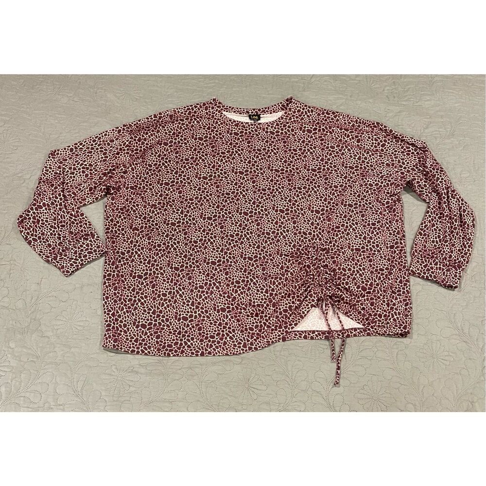 Lee 3X Bordeaux Long Sleeve Top Blouse New